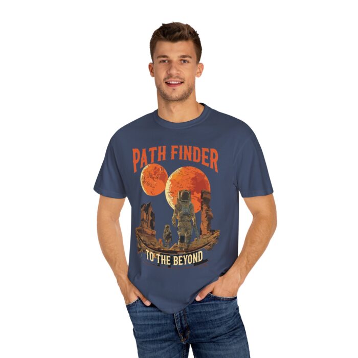 Space Explorer Unisex Garment-Dyed T-shirt, Cosmic Tee, Sci-Fi Shirt, Gift for Space Lovers, Pathfinder Design, Casual Wear - Image 4