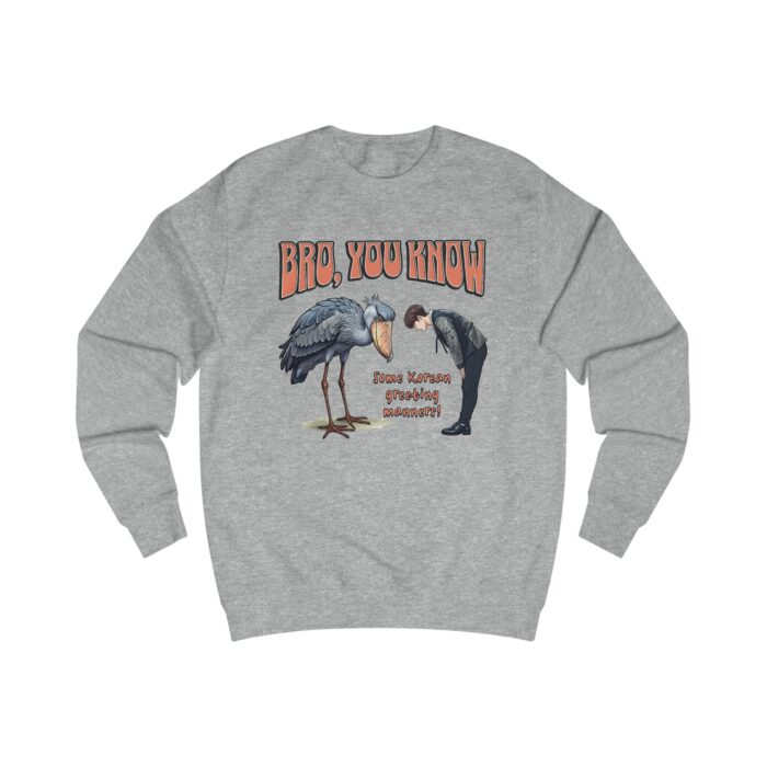 Shoebill Greeting Unisex Sweatshirt - Funny and Cute Korean Culture Design - Image 3