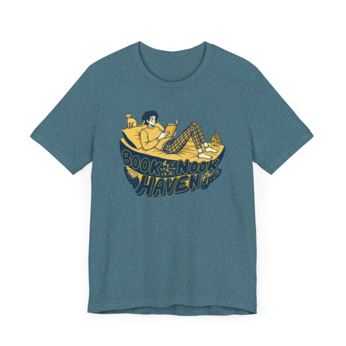 Cozy Book Nook Tee, Perfect for Readers, Literary Gifts, Book Lovers, Comfortable Casual Wear, Relaxing at Home - Image 3