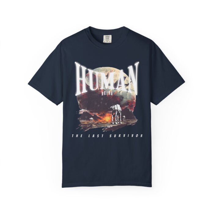 Futuristic Human Survivor Graphic Tee, Unisex Vintage T-shirt, Gift for Sci-Fi Lovers, Casual Wear, Space Theme Outfit - Image 9