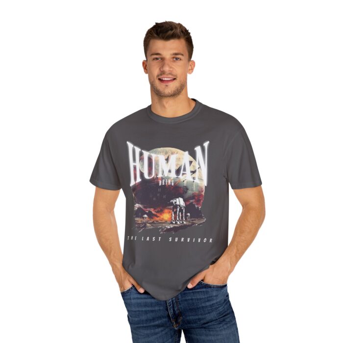 Futuristic Human Survivor Graphic Tee, Unisex Vintage T-shirt, Gift for Sci-Fi Lovers, Casual Wear, Space Theme Outfit - Image 8