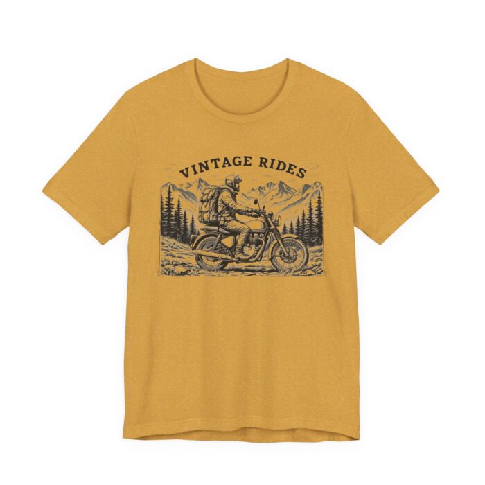 Vintage Rides Unisex Jersey Tee | Motorcycle Lover Gift, Biker T-Shirt, Casual Wear, Adventure Apparel, Unisex Vintage Style - Image 3