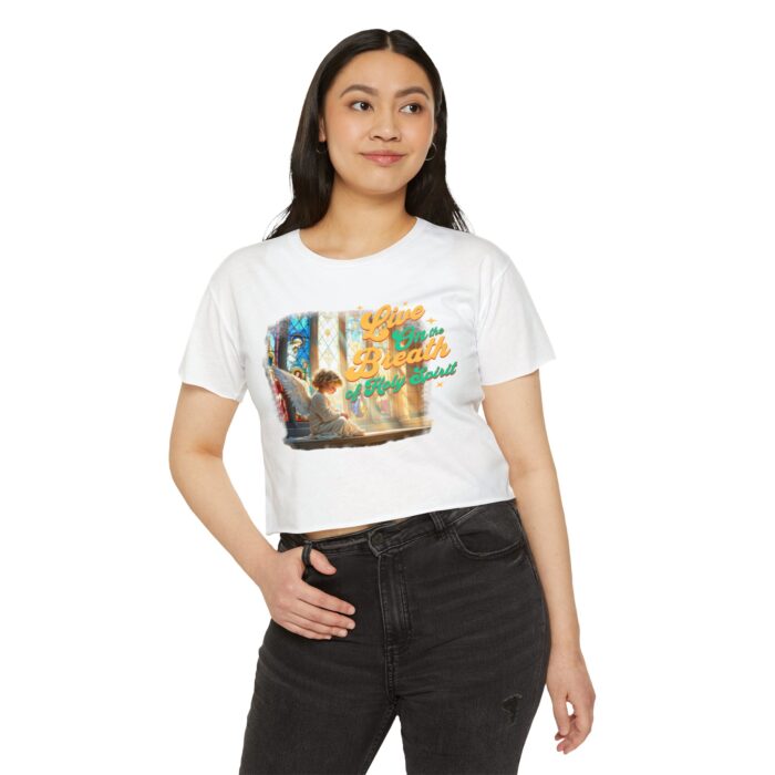 Women's Festival Crop Top: Live the Breath Holy Spirit, Summer Top, Music Festival Essential, Inspirational Apparel - Image 7