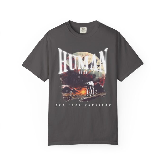 Futuristic Human Survivor Graphic Tee, Unisex Vintage T-shirt, Gift for Sci-Fi Lovers, Casual Wear, Space Theme Outfit - Image 5