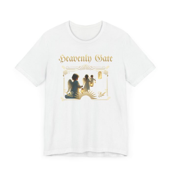 Heavenly Gate Unisex Tee, Angel Graphic Shirt, Spiritual Apparel, Gift for Dreamers, Casual Religious Top - Image 9