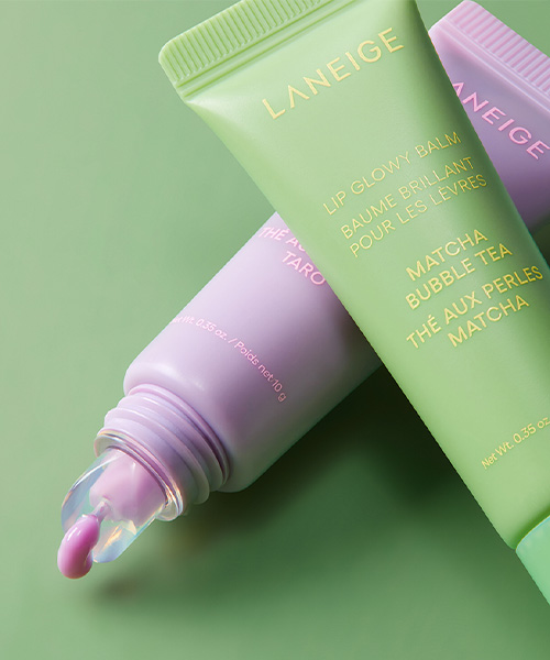 LANEIGE Lip Glowy Balm 10g – Bubble Tea Collection (Taro & Matcha) Limited Edition - Cosmetics - SKU: EK305384