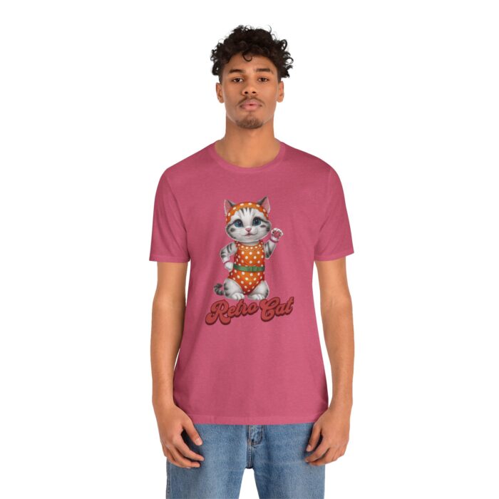 Retro Cat Unisex Tee, Fun Cat Shirt, Summer Vibes T-Shirt, Gift for Cat Lovers, Cute Animal Apparel - Image 43