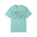 Happy Vibes Unisex Garment-Dyed T-Shirt, Summer Outfit, Beach Day Tee, Gift for Friends, Relaxing T-Shirt, Holiday Apparel