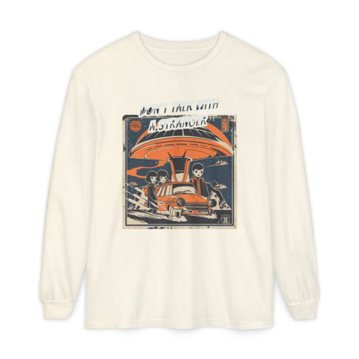 Don't Talk with a Stranger Unisex Garment-dyed Long Sleeve T-Shirt - Image 25