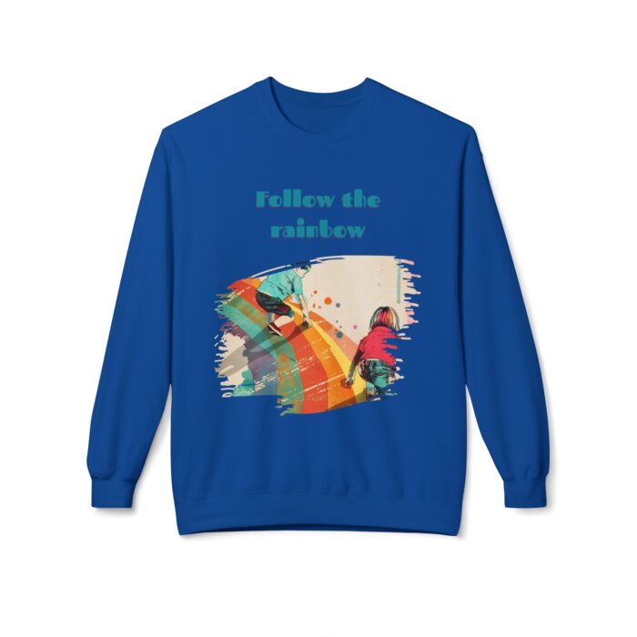 Follow the rainbow Unisex Midweight Softstyle Fleece Crewneck Sweatshirt - Image 49