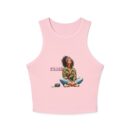 Peaceful Vibes Women's Micro Rib Racer Tank Top, Summer Crop Top, Festival Wear, Yoga Top, Inspirational Tee