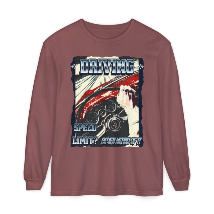 Driving Unisex Garment-dyed Long Sleeve T-Shirt - Image 17