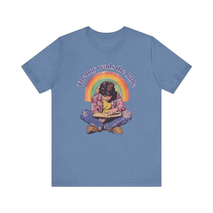 The boy reads the bible Unisex Tee - Image 25