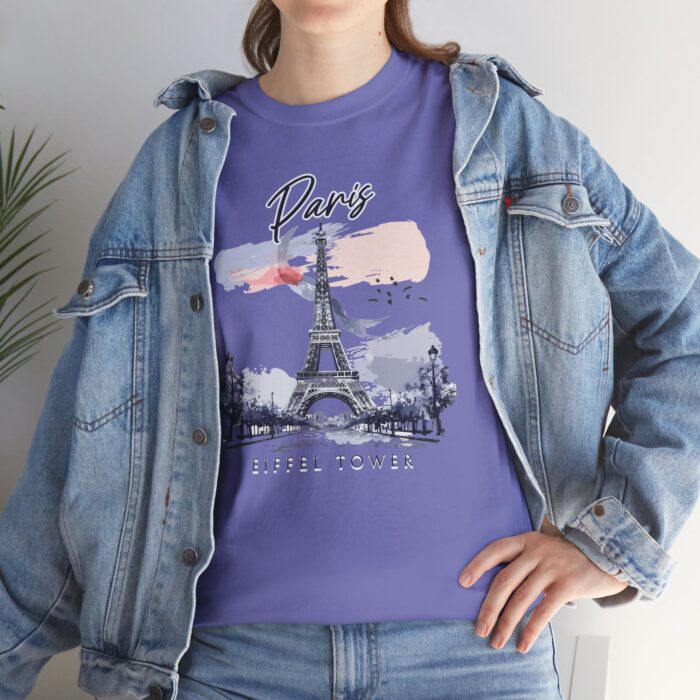 Paris Eiffel Tower Unisex Heavy Cotton Tee, Travel Shirt, Gift for Travelers, Vacation Shirt, Paris Lover Apparel - Image 55