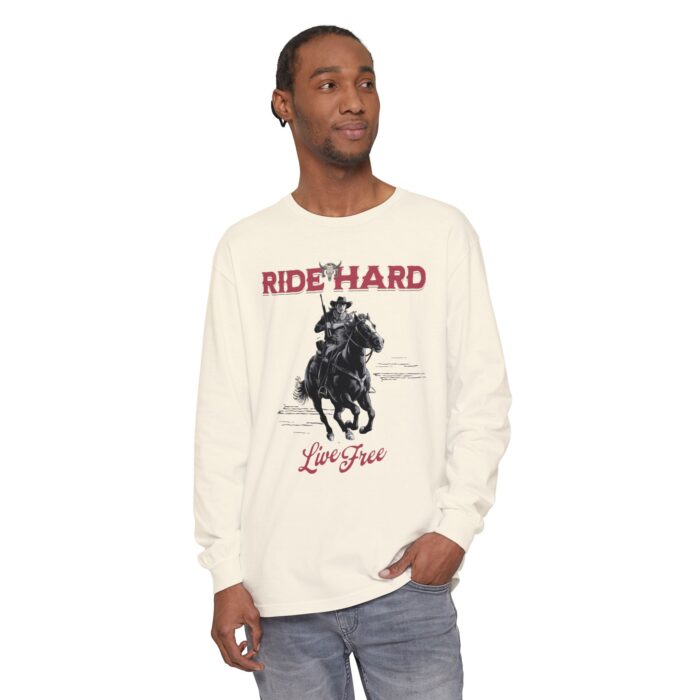 Ride hard Unisex Garment-dyed Long Sleeve T-Shirt - Image 27