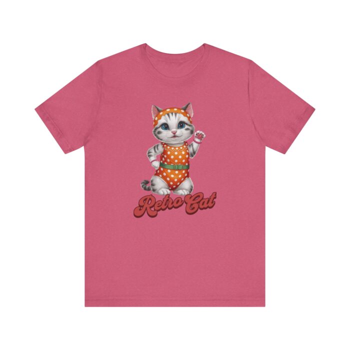 Retro Cat Unisex Tee, Fun Cat Shirt, Summer Vibes T-Shirt, Gift for Cat Lovers, Cute Animal Apparel - Image 37