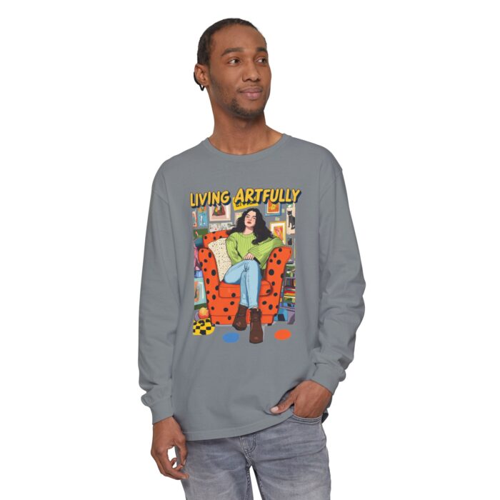 Living Artfully Unisex Garment-dyed Long Sleeve T-Shirt - Image 47