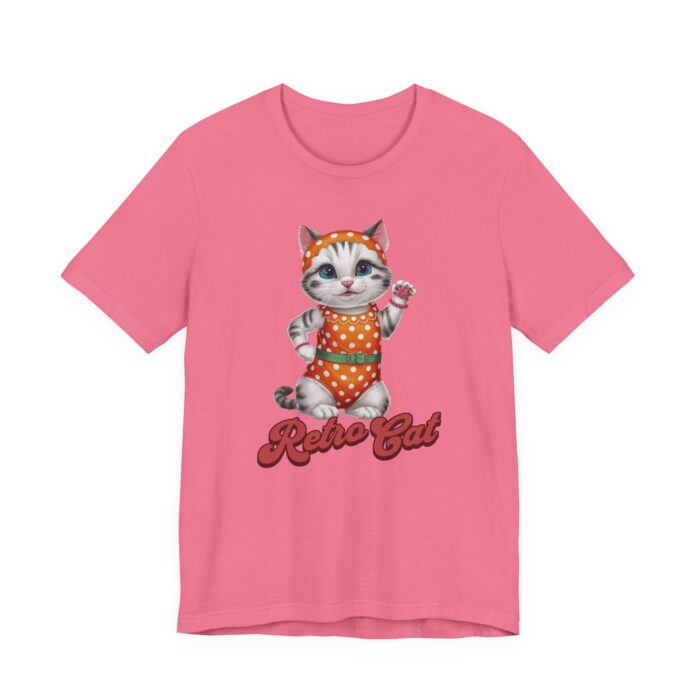 Retro Cat Unisex Tee, Fun Cat Shirt, Summer Vibes T-Shirt, Gift for Cat Lovers, Cute Animal Apparel - Image 21