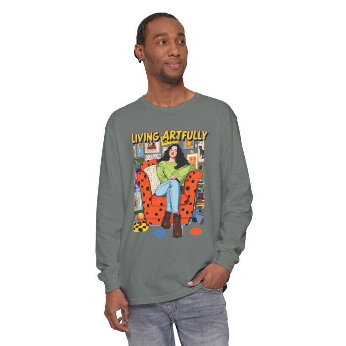 Living Artfully Unisex Garment-dyed Long Sleeve T-Shirt - Image 43