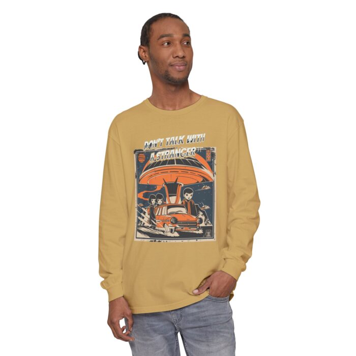 Don't Talk with a Stranger Unisex Garment-dyed Long Sleeve T-Shirt - Image 51