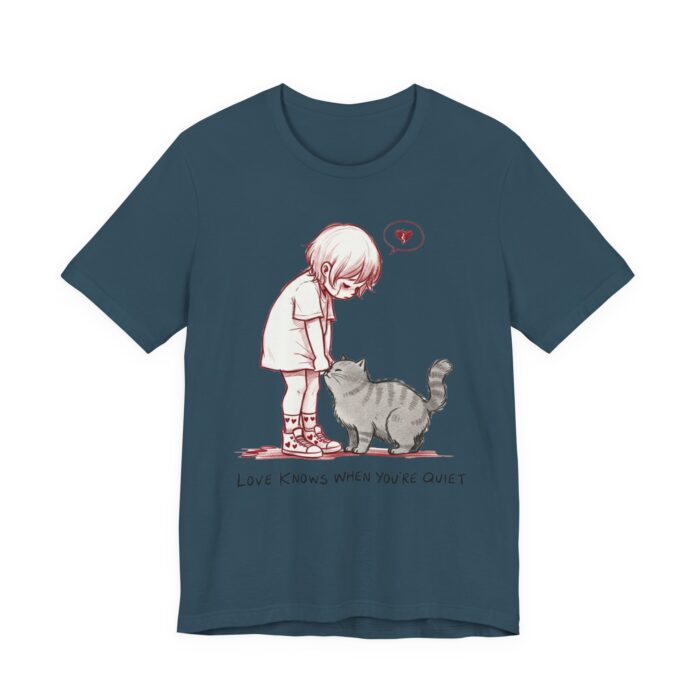 Cute Cat Lover Tee, Animal Graphic Shirt, Gift for Cat Mom, Funny Pet Lover Apparel, Love Knows When You're Quiet T-Shirt - Image 43