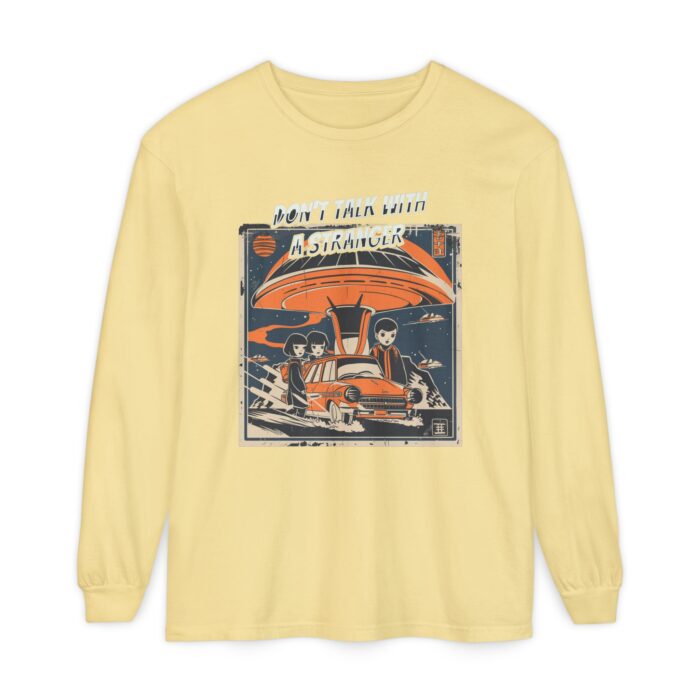 Don't Talk with a Stranger Unisex Garment-dyed Long Sleeve T-Shirt - Image 29