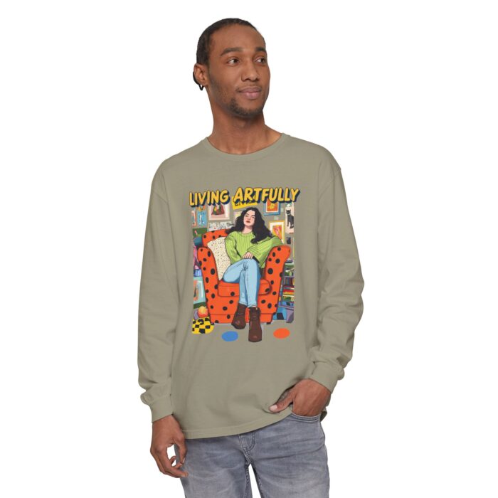 Living Artfully Unisex Garment-dyed Long Sleeve T-Shirt - Image 55
