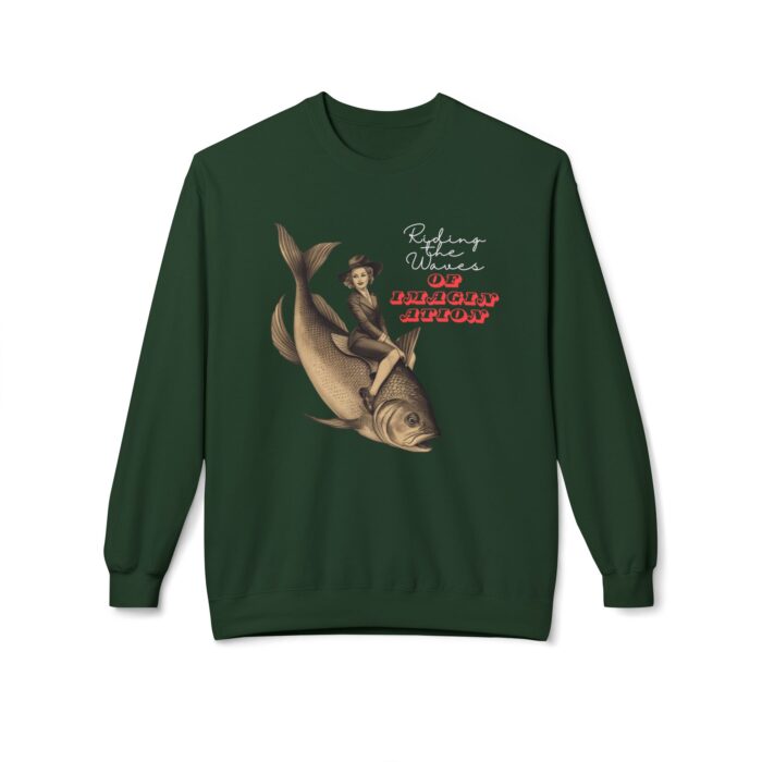 "Riding the Waves of Imagination" Unisex Midweight Softstyle Fleece Crewneck Sweatshirt - Image 9