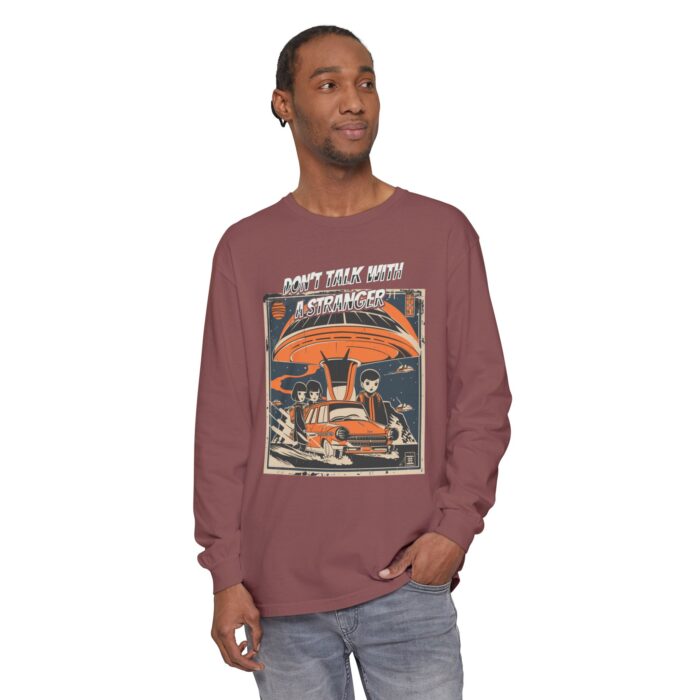Don't Talk with a Stranger Unisex Garment-dyed Long Sleeve T-Shirt - Image 23