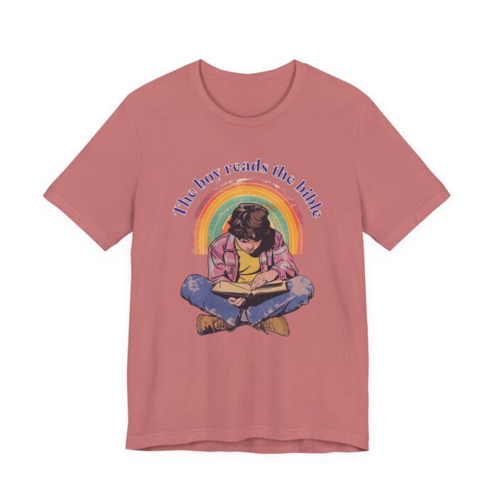 The boy reads the bible Unisex Tee - Image 7