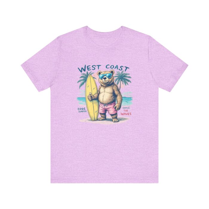 West Coast Beach Bear Tee, Summer Shirt, Surfing T-Shirt, Cute Animal Apparel, Vacation Outfit, Gift for Beach Lovers - Image 25