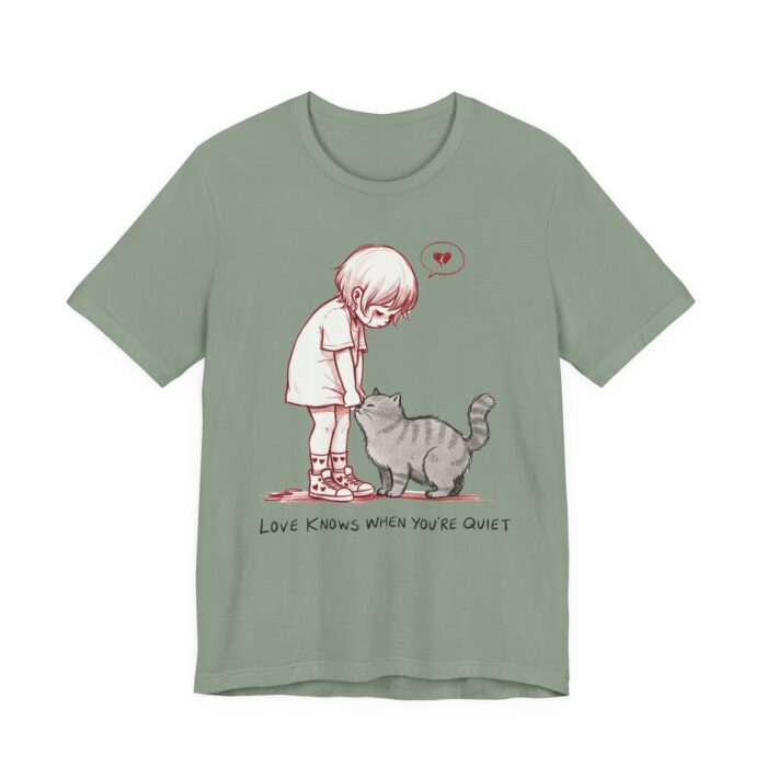 Cute Cat Lover Tee, Animal Graphic Shirt, Gift for Cat Mom, Funny Pet Lover Apparel, Love Knows When You're Quiet T-Shirt - Image 31