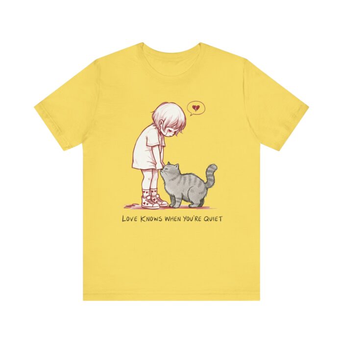Cute Cat Lover Tee, Animal Graphic Shirt, Gift for Cat Mom, Funny Pet Lover Apparel, Love Knows When You're Quiet T-Shirt - Image 25