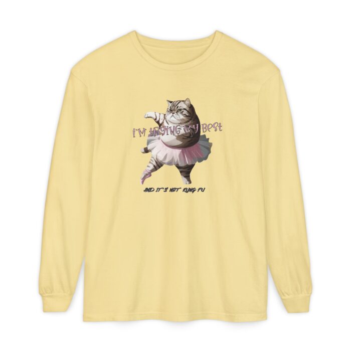 It's not kung fu Unisex Garment-dyed Long Sleeve T-Shirt - Image 25