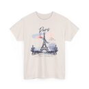 Paris Eiffel Tower Unisex Heavy Cotton Tee, Travel Shirt, Gift for Travelers, Vacation Shirt, Paris Lover Apparel