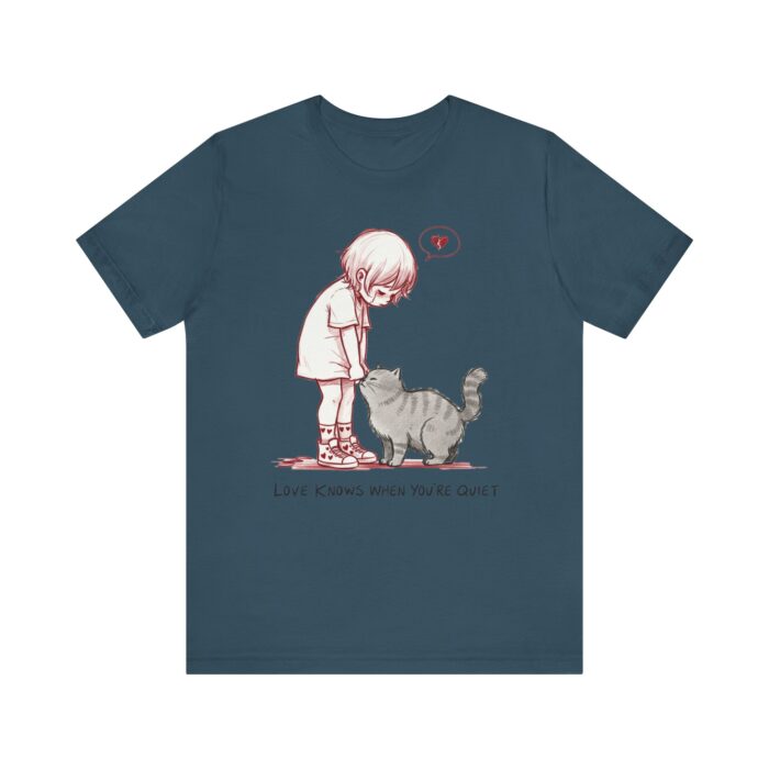 Cute Cat Lover Tee, Animal Graphic Shirt, Gift for Cat Mom, Funny Pet Lover Apparel, Love Knows When You're Quiet T-Shirt - Image 41