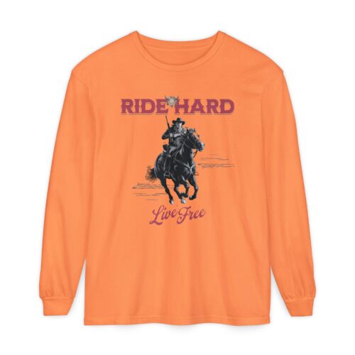 Ride hard Unisex Garment-dyed Long Sleeve T-Shirt