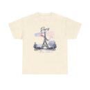 Paris Eiffel Tower Unisex Heavy Cotton Tee, Travel Shirt, Gift for Travelers, Vacation Shirt, Paris Lover Apparel