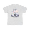 Paris Eiffel Tower Unisex Heavy Cotton Tee, Travel Shirt, Gift for Travelers, Vacation Shirt, Paris Lover Apparel