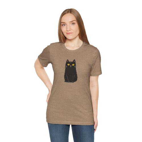Cute Black Cat Unisex Tee, Cat Lover Shirt, Pet Lover Gift, Halloween Clothing, Everyday Comfort Tee