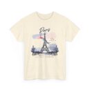 Paris Eiffel Tower Unisex Heavy Cotton Tee, Travel Shirt, Gift for Travelers, Vacation Shirt, Paris Lover Apparel