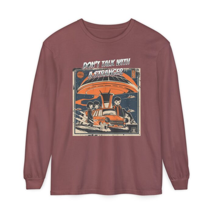 Don't Talk with a Stranger Unisex Garment-dyed Long Sleeve T-Shirt - Image 21