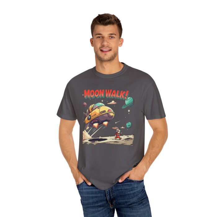 Playful Space-Themed Unisex T-Shirt, Moon Walk Graphic Tee, Astronaut Shirt, Gift for Kids, Sci-Fi Apparel - Image 4