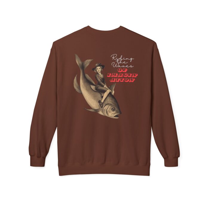 "Riding the Waves of Imagination" Unisex Midweight Softstyle Fleece Crewneck Sweatshirt - Image 2