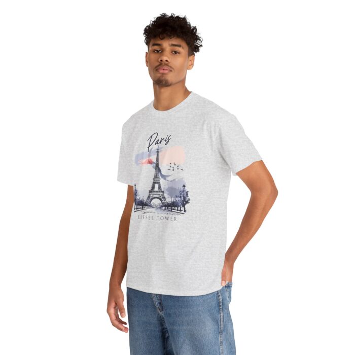 Paris Eiffel Tower Unisex Heavy Cotton Tee, Travel Shirt, Gift for Travelers, Vacation Shirt, Paris Lover Apparel - Image 20