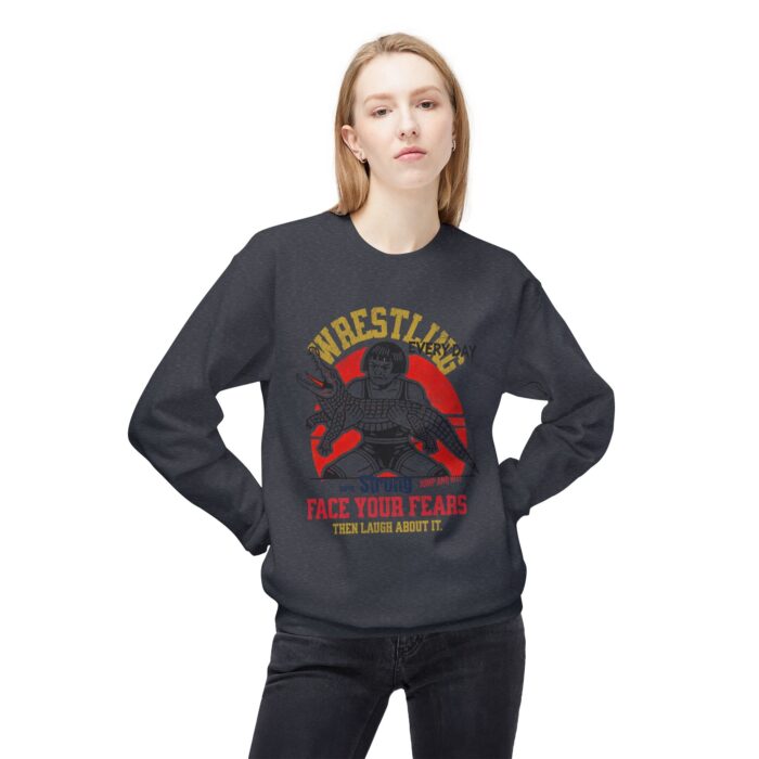 Face your fears Unisex Midweight Softstyle Fleece Crewneck Sweatshirt - Image 3