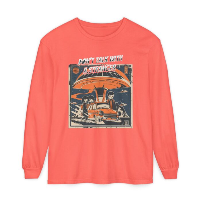 Don't Talk with a Stranger Unisex Garment-dyed Long Sleeve T-Shirt - Image 17