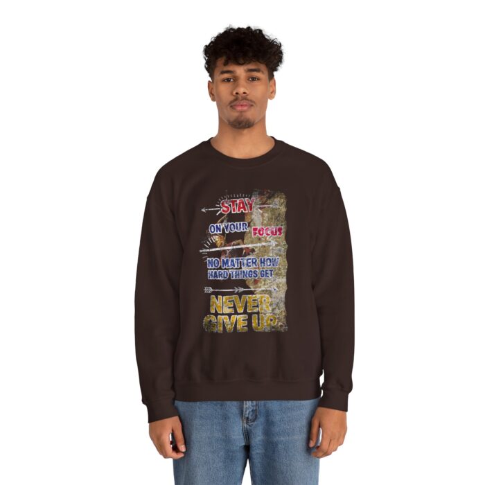 Never give up Unisex Heavy Blend™ Crewneck Sweatshirt - Image 5