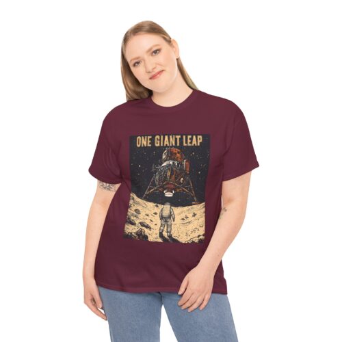 Moon Landing Adventure Tee - Unisex Heavy Cotton T-Shirt, Space Exploration Gift, Astronomy Shirt, Vintage Style Tee, One Giant Leap Design