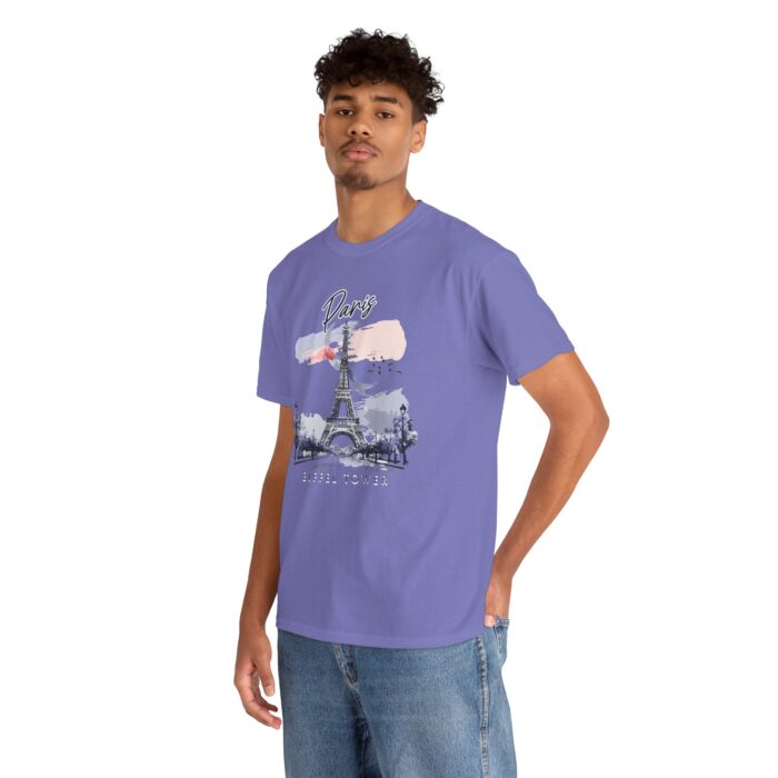Paris Eiffel Tower Unisex Heavy Cotton Tee, Travel Shirt, Gift for Travelers, Vacation Shirt, Paris Lover Apparel - Image 53